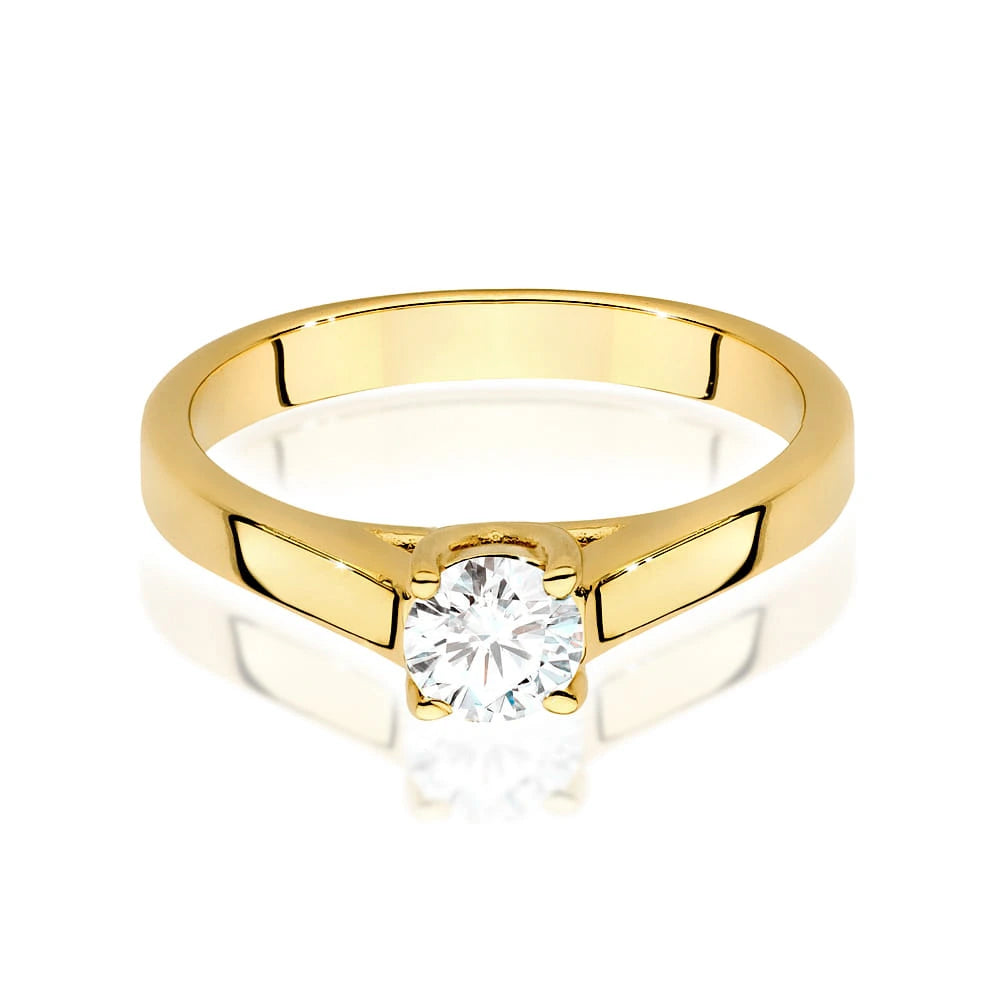 Ring aus Gelbgold mit Labordiamant 0,40 ct Round/Brilliant