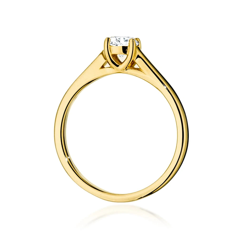 Ring aus Gelbgold mit Labordiamant 0,40 ct Round/Brilliant