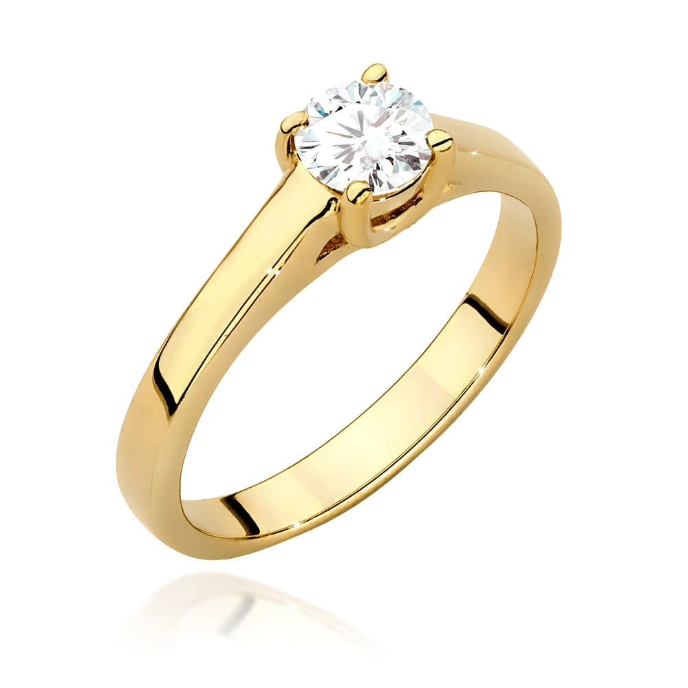 Ring aus Gelbgold mit Labordiamant 0,50 ct Round/Brilliant