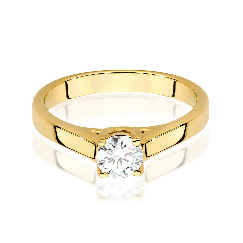 Ring aus Gelbgold mit Labordiamant 0,50 ct Round/Brilliant