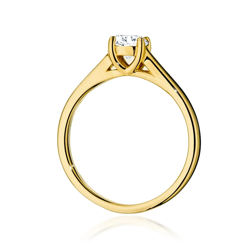 Ring aus Gelbgold mit Labordiamant 0,50 ct Round/Brilliant
