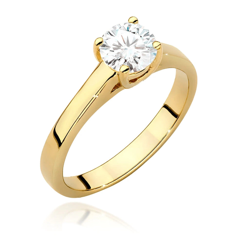 Yellow Gold Ring with Round 0,70ct Lab-grown Diamond