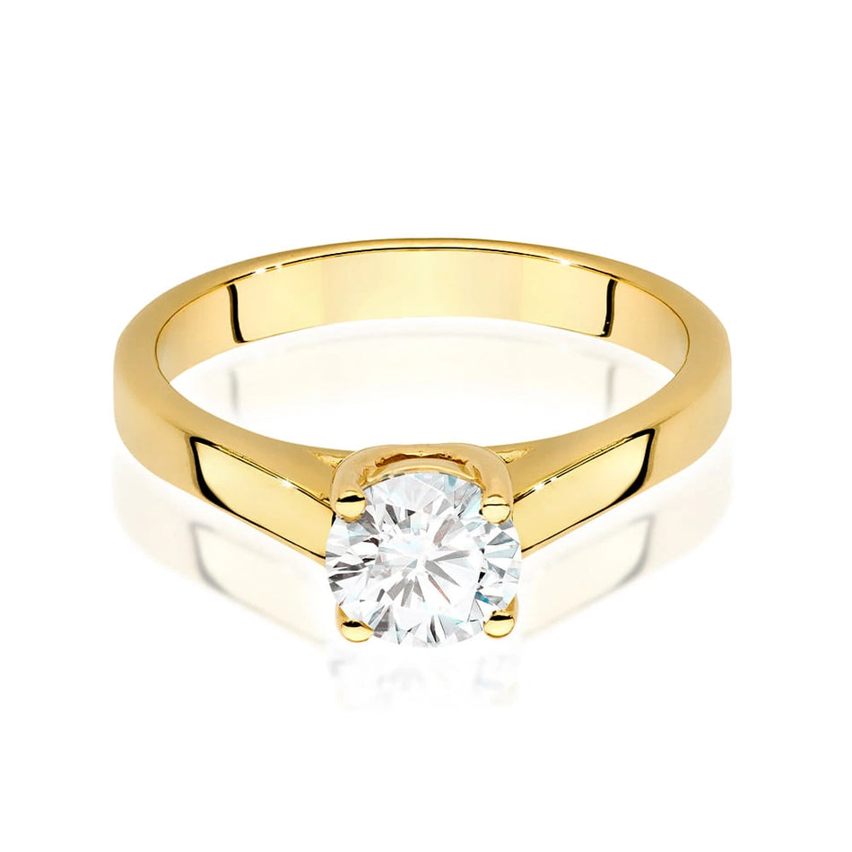 Yellow Gold Ring with Round 0,70ct Lab-grown Diamond