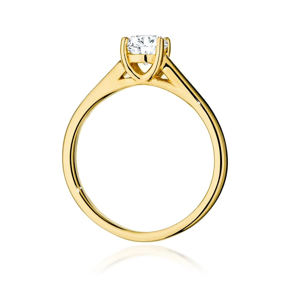 Ring aus Gelbgold mit Labordiamant 0,70 ct Round/Brilliant