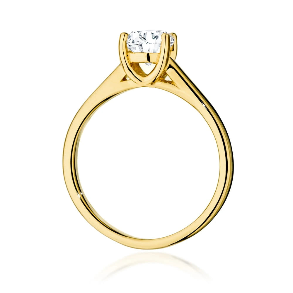 Ring aus 585er Gelbgold mit 1,00 ct Round/Brilliant-Labordiamant