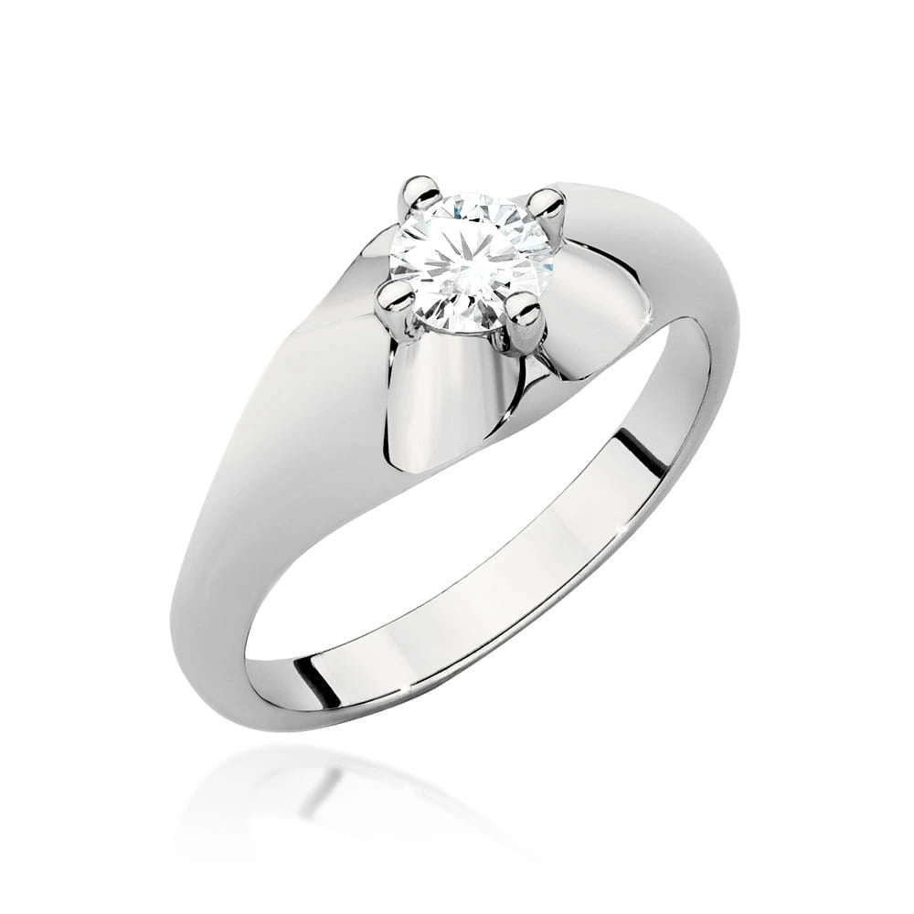 Ring aus Weißgold mit Labordiamant Round/Brilliant, 0,40 ct