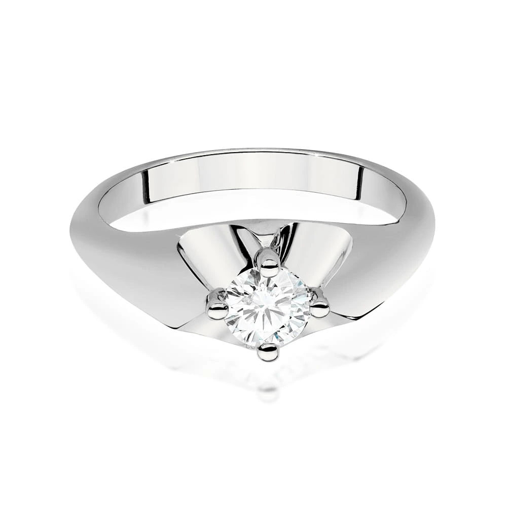 Ring aus Weißgold mit Labordiamant Round/Brilliant, 0,40 ct