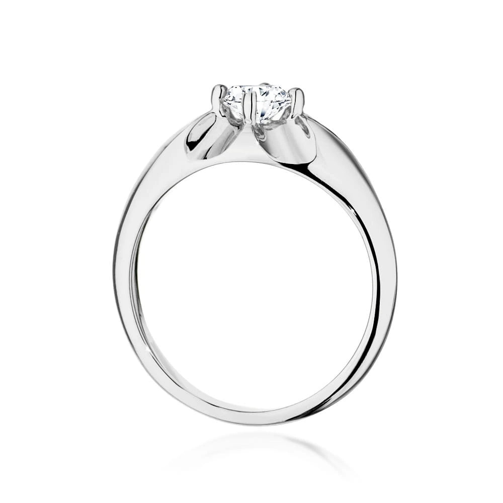 Ring aus Weißgold mit Labordiamant Round/Brilliant, 0,40 ct