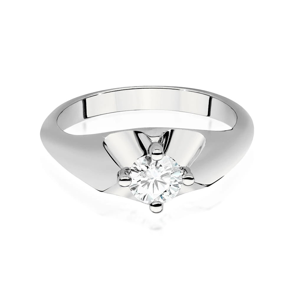 Ring aus Weißgold mit Labordiamant Round/Brilliant, 0,50 ct