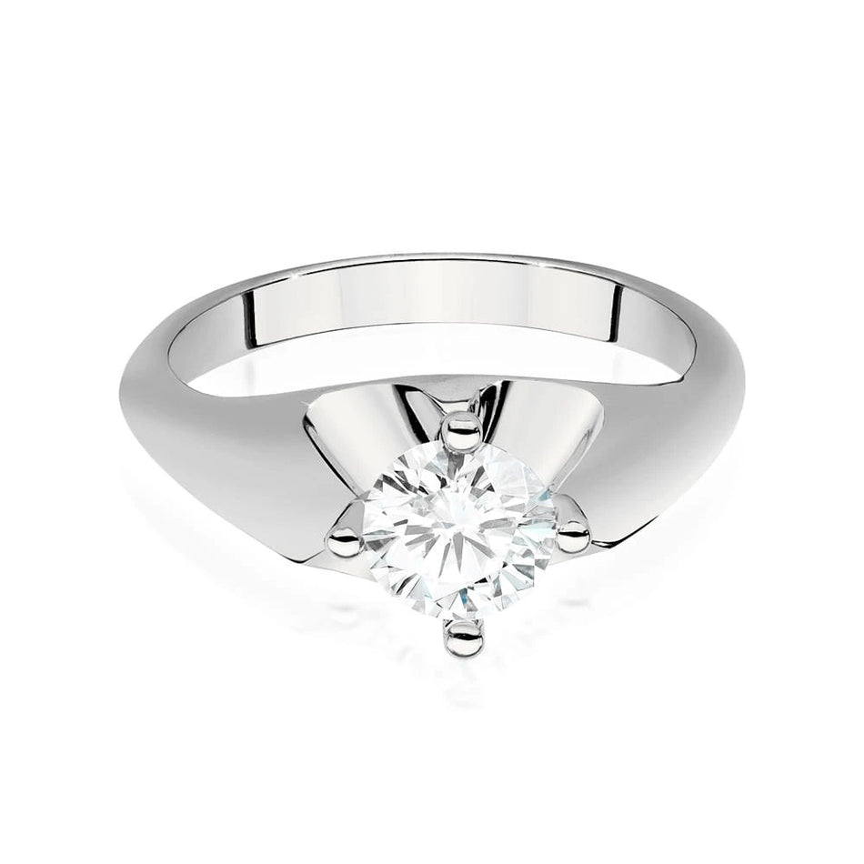 White Gold Ring with Round 0,70ct Lab-grown Diamond