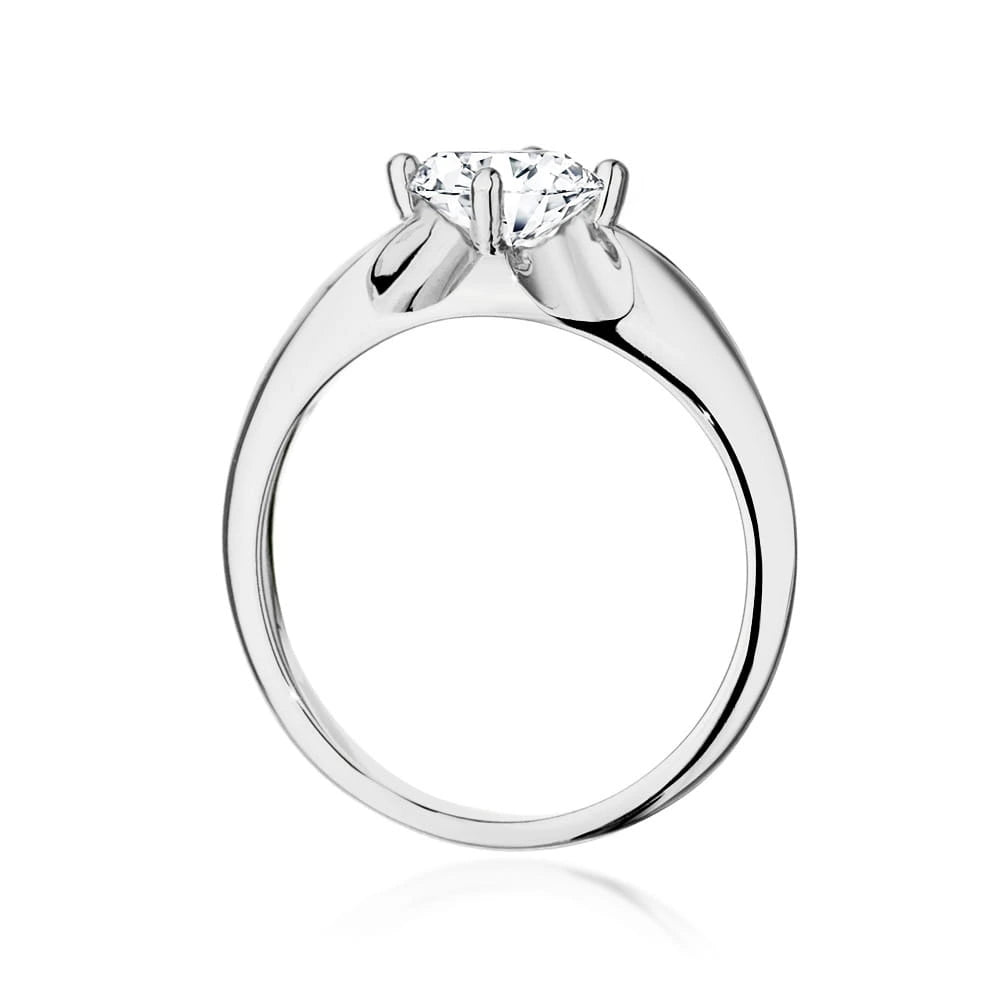 Solitärring aus 585er Weißgold mit 0,70 ct Round/Brilliant-Labordiamant in Vierkrappenfassung