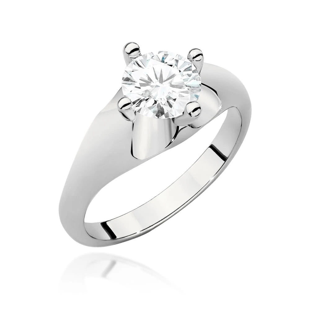 Solitär-Verlobungsring aus 585er Weißgold mit 1,00 ct Round/Brilliant-Labordiamant