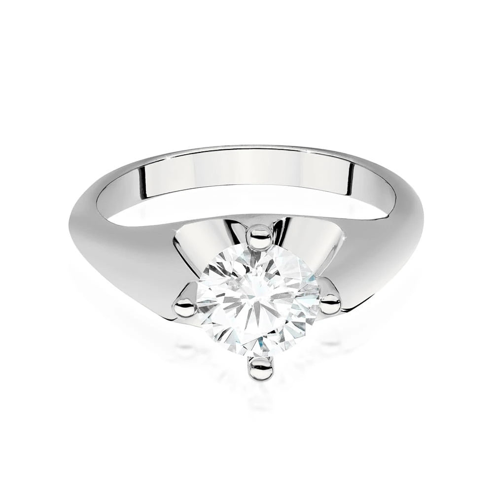 Solitär-Verlobungsring aus 585er Weißgold mit 1,00 ct Round/Brilliant-Labordiamant