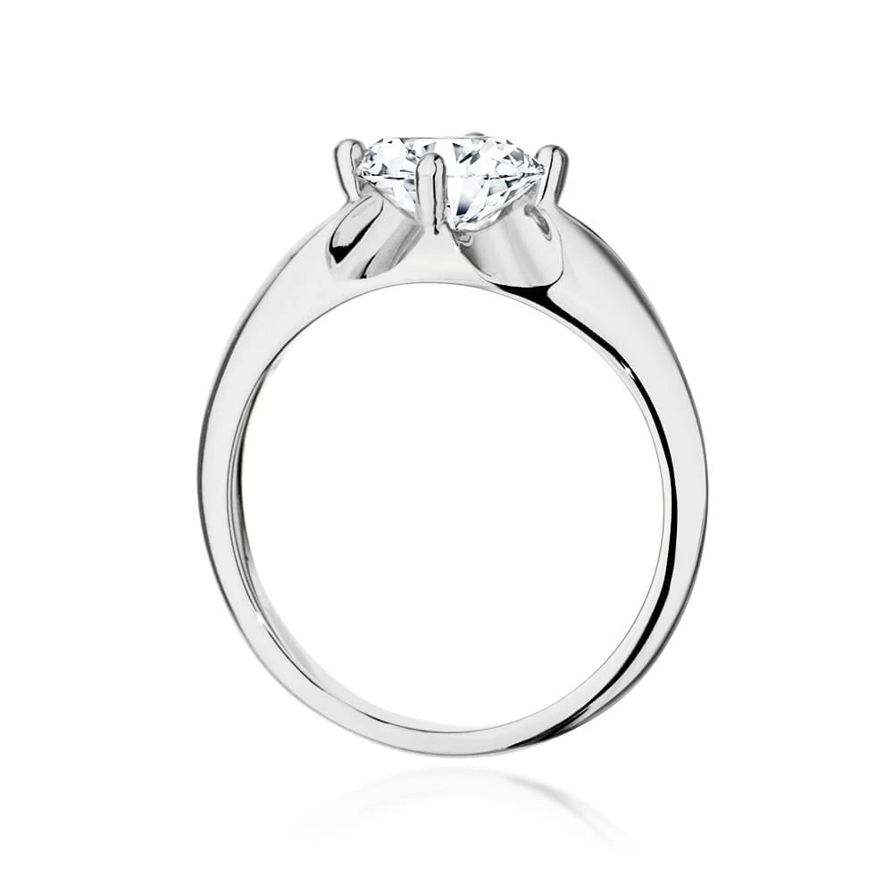 Solitär-Verlobungsring aus 585er Weißgold mit 1,00 ct Round/Brilliant-Labordiamant