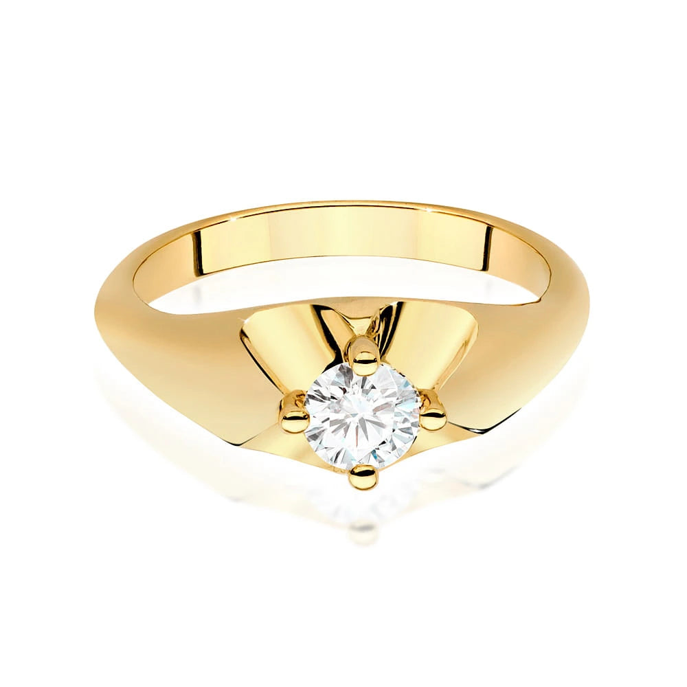 Ring aus Gelbgold mit Labordiamant Round/Brilliant, 0,40 ct