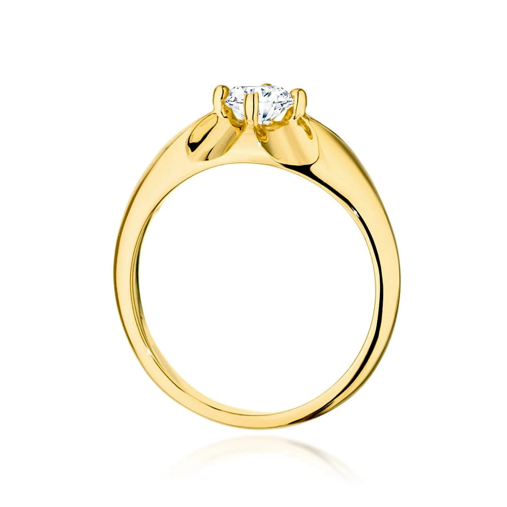Ring aus Gelbgold mit Labordiamant Round/Brilliant, 0,40 ct