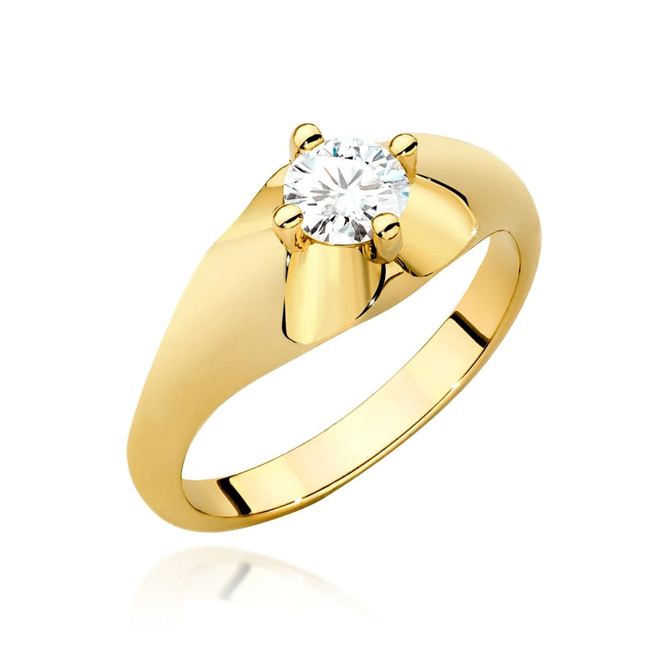 Yellow Gold Ring with Round 0,50ct Lab-grown Diamond