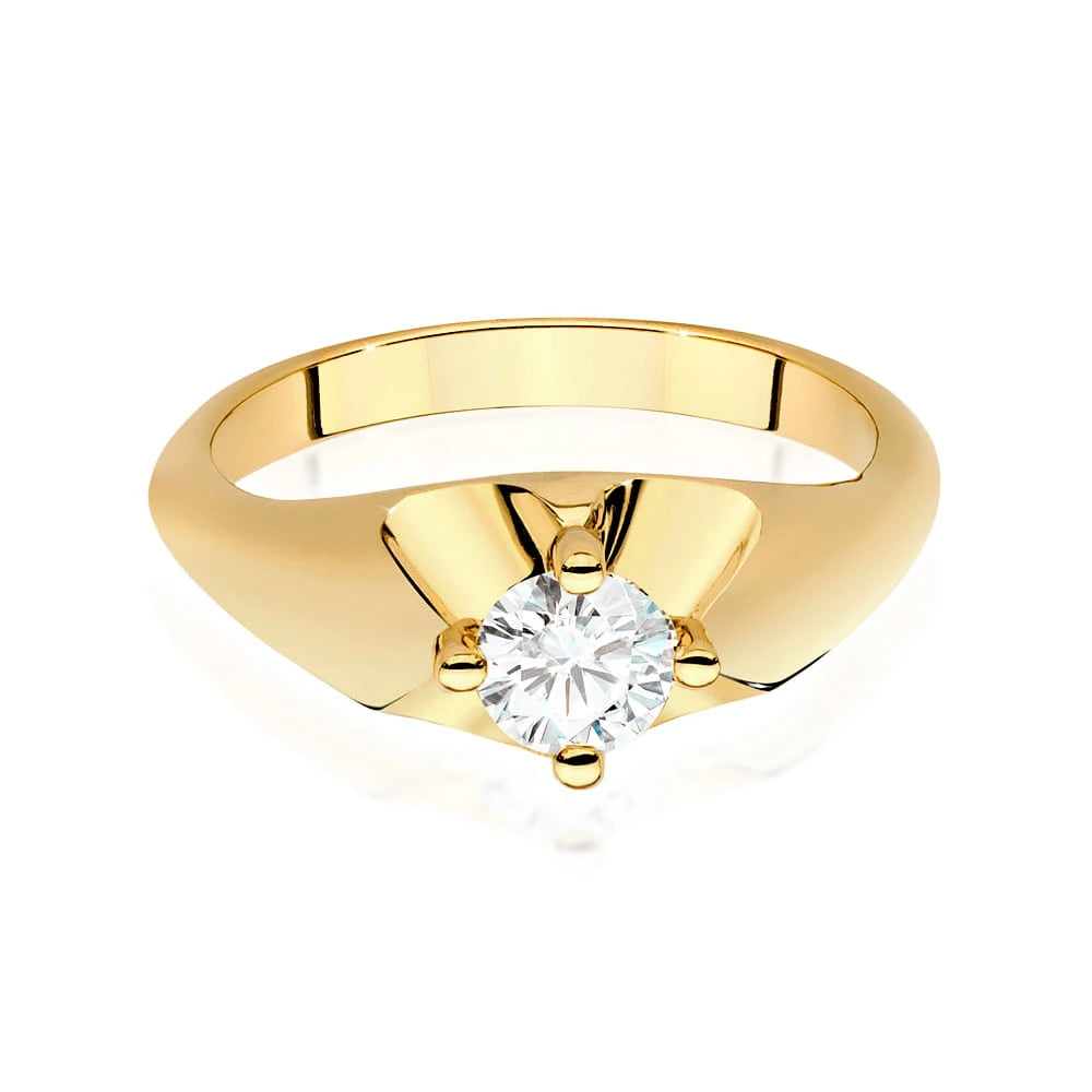 Ring aus Gelbgold mit Labordiamant Round/Brilliant, 0,50 ct