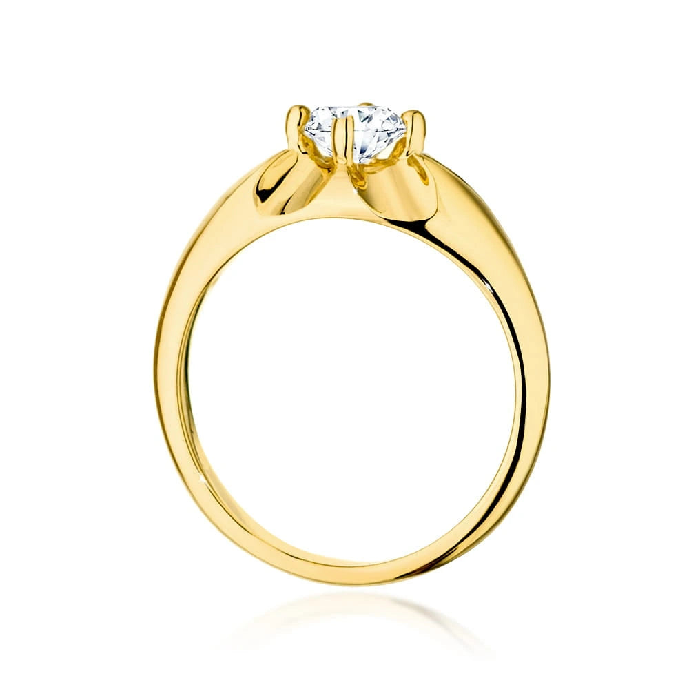 Ring aus Gelbgold mit Labordiamant Round/Brilliant, 0,50 ct