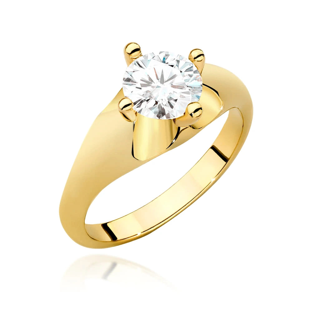 Solitär-Verlobungsring aus 585er Gelbgold mit 1,00 ct Round/Brilliant-Labordiamant