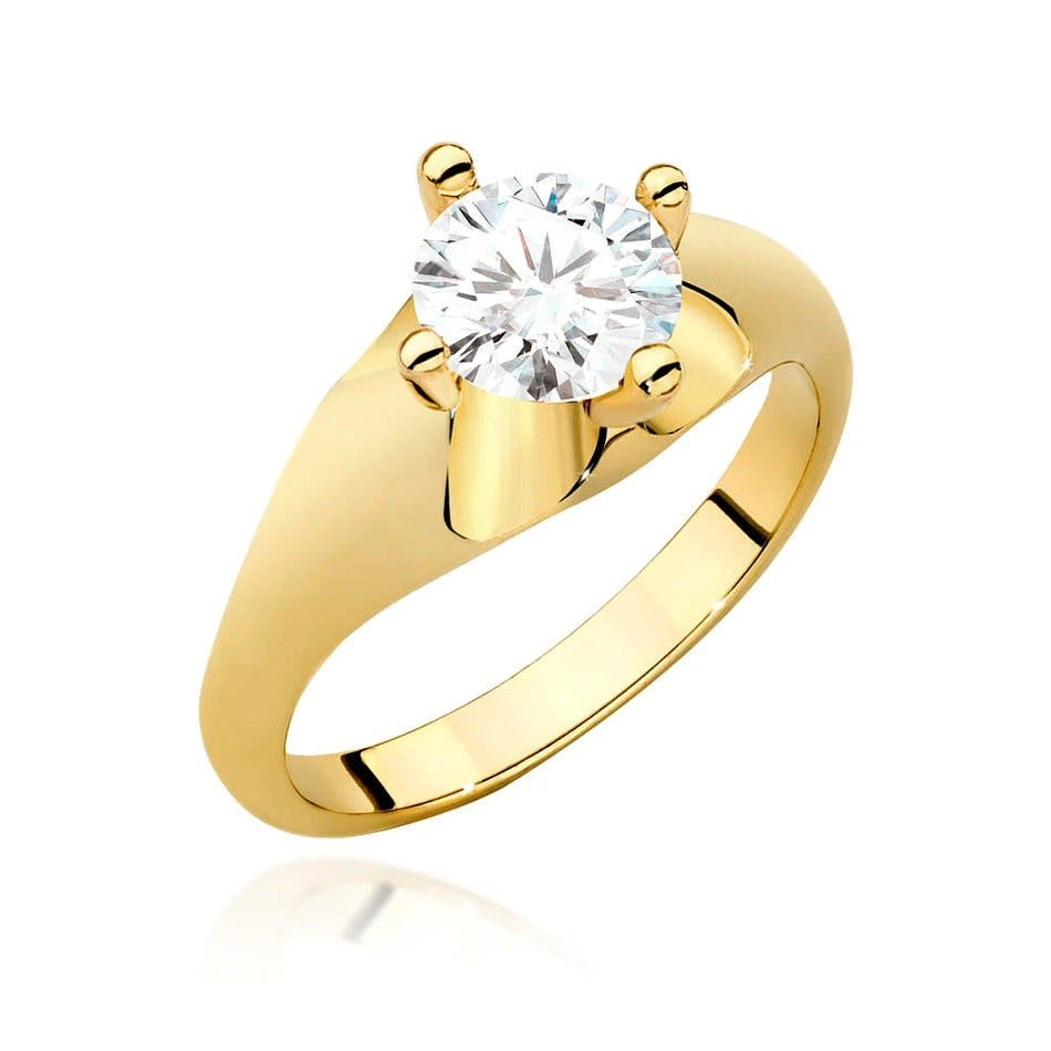 Ring aus Gelbgold mit Labordiamant Round/Brilliant, 1,00 ct