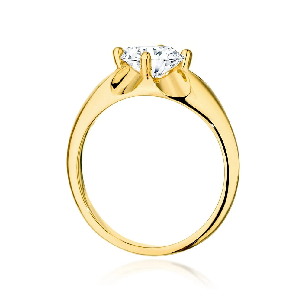 Solitär-Verlobungsring aus 585er Gelbgold mit 1,00 ct Round/Brilliant-Labordiamant
