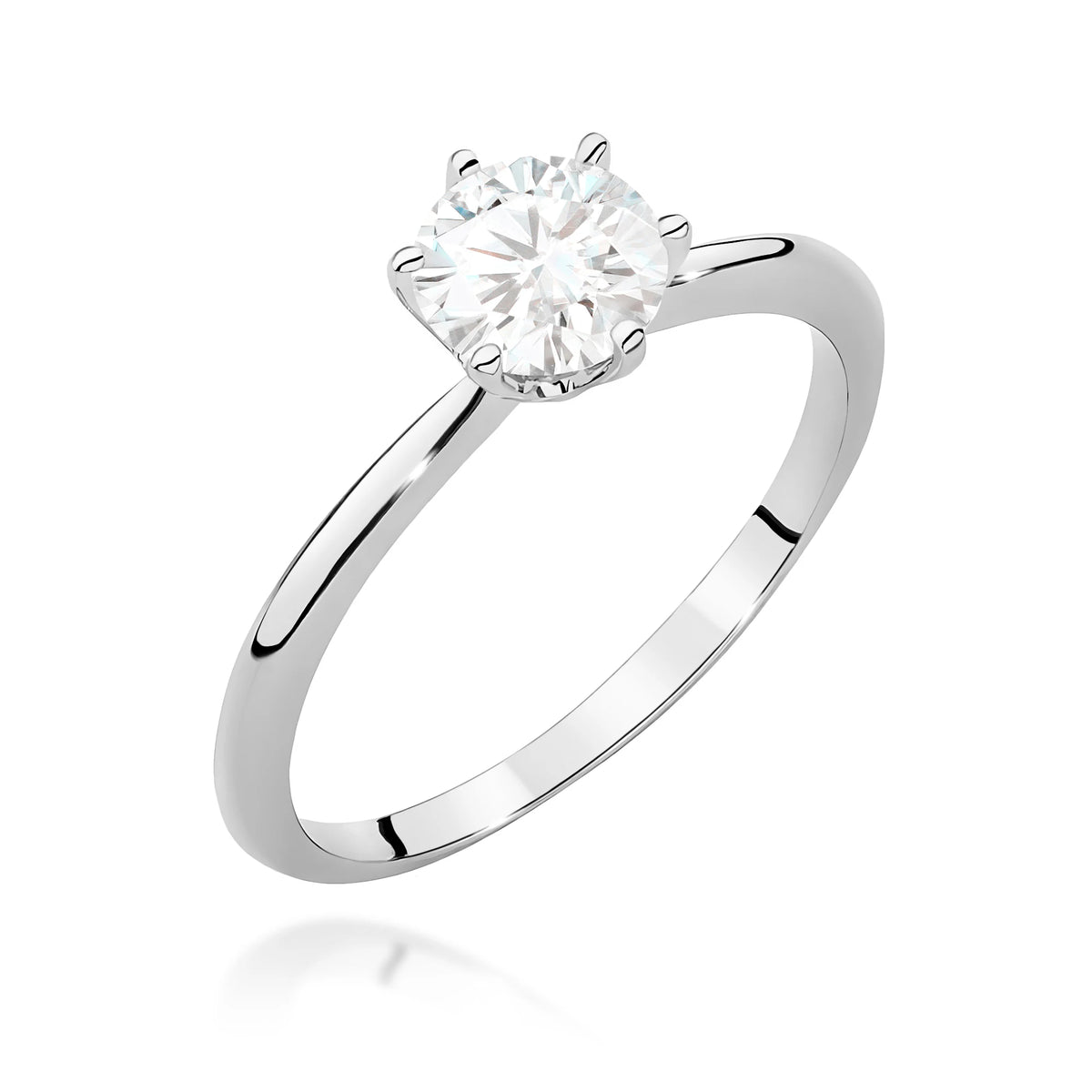GREMARI White Gold engagement ring with Round 1.00 ct Lab-grown Diamond