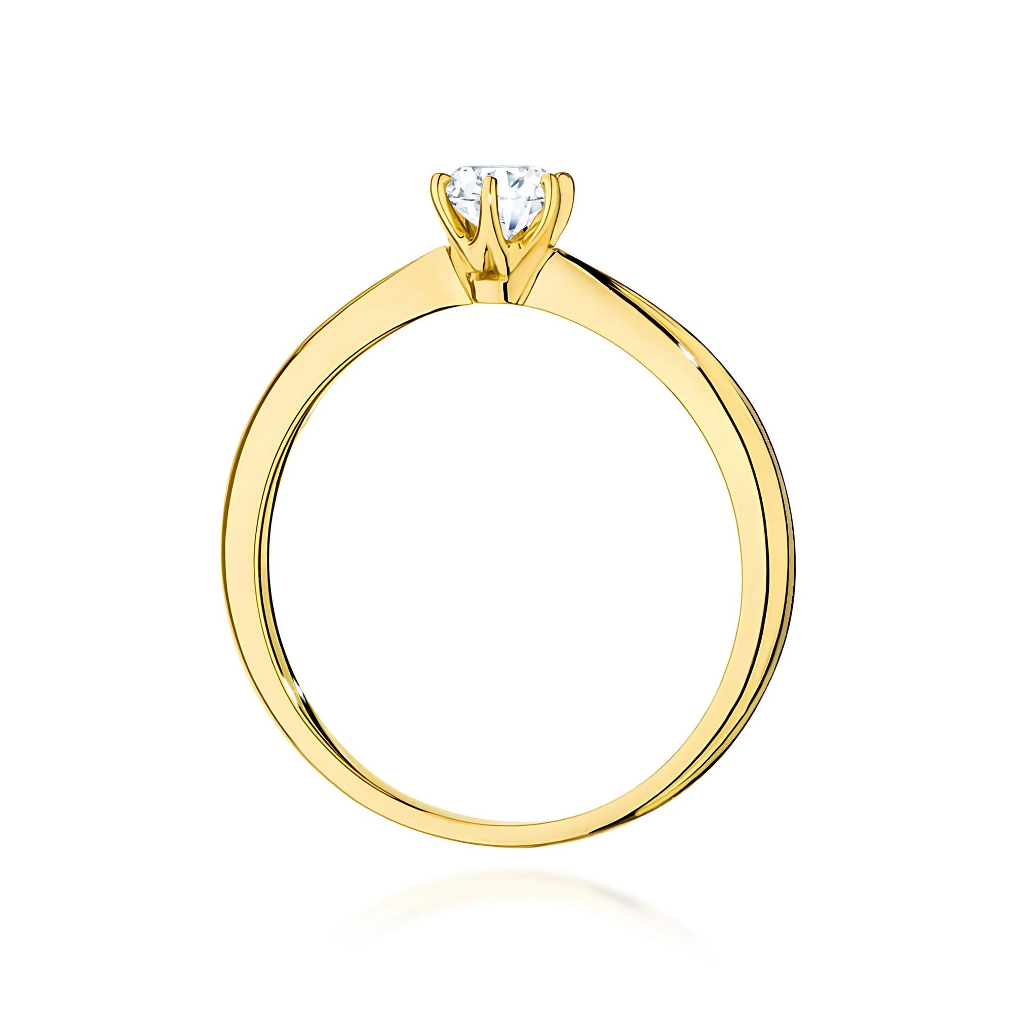 GREMARI 14K (585) Yellow Gold engagement ring with Round 0.40 ct Lab-grown Diamond