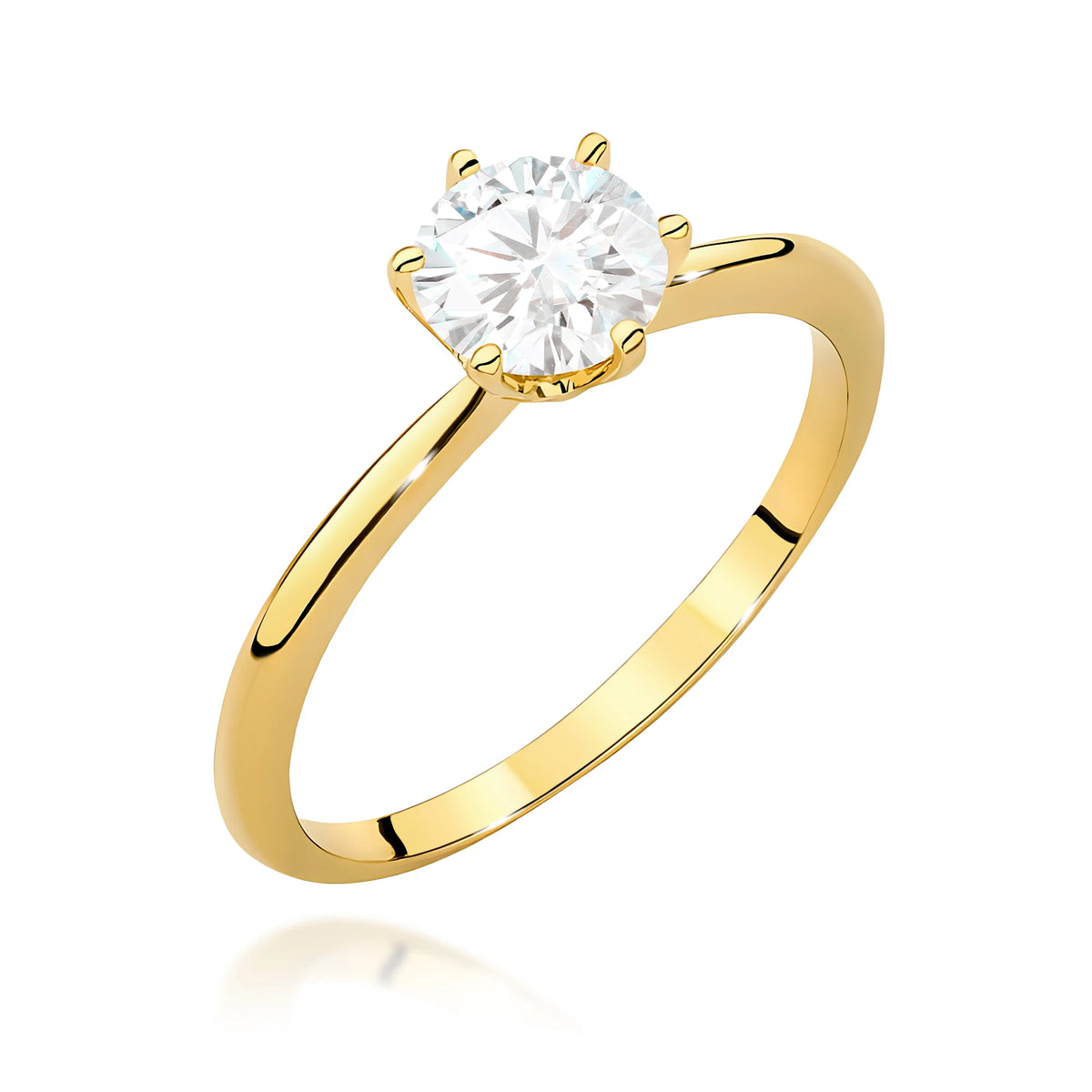 GREMARI Yellow Gold engagement ring with Round 1.00 ct Lab-grown Diamond