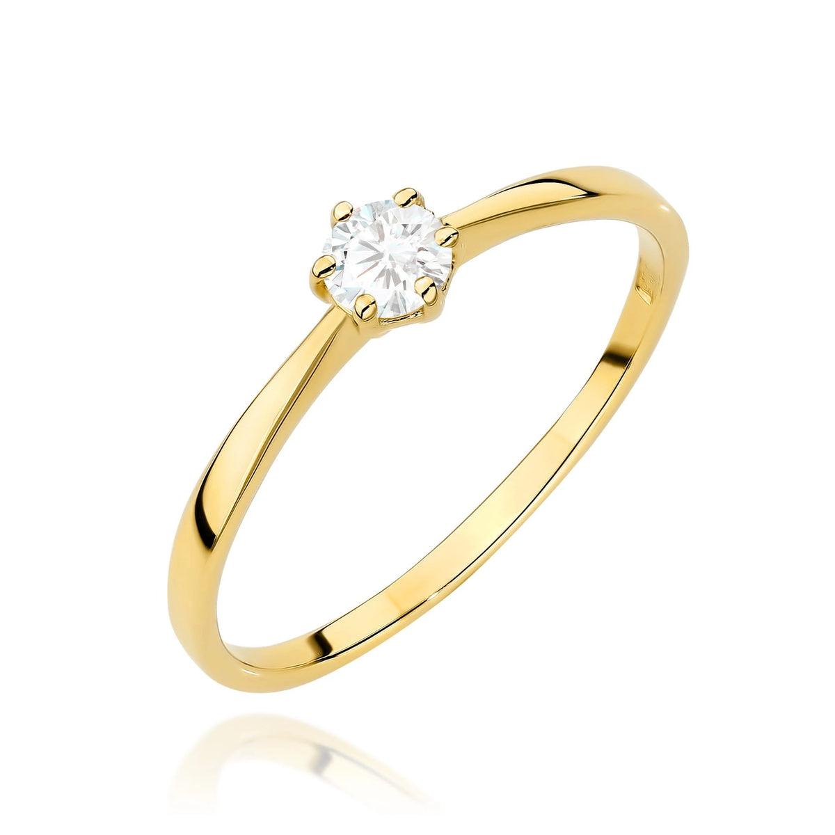 GREMARI Yellow Gold engagement ring with Round 0.20 ct Lab-grown Diamond