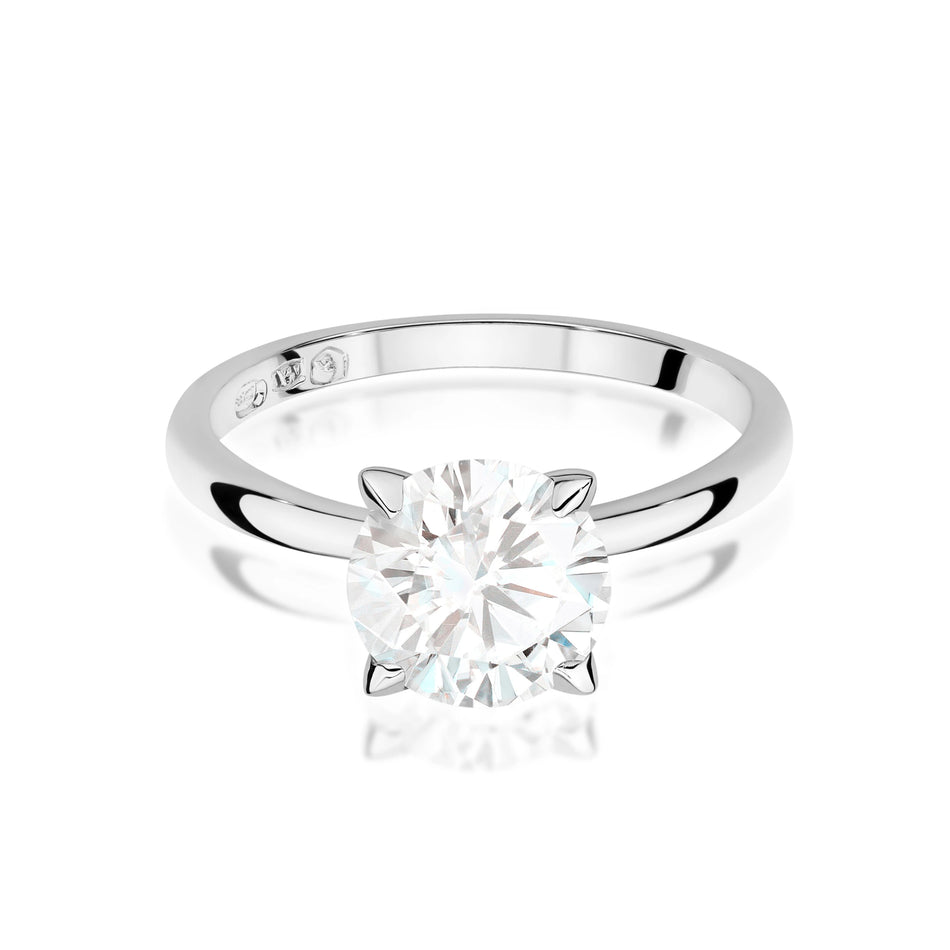 White Gold Ring with Round Lab-Grown Diamond 2.00 ct
