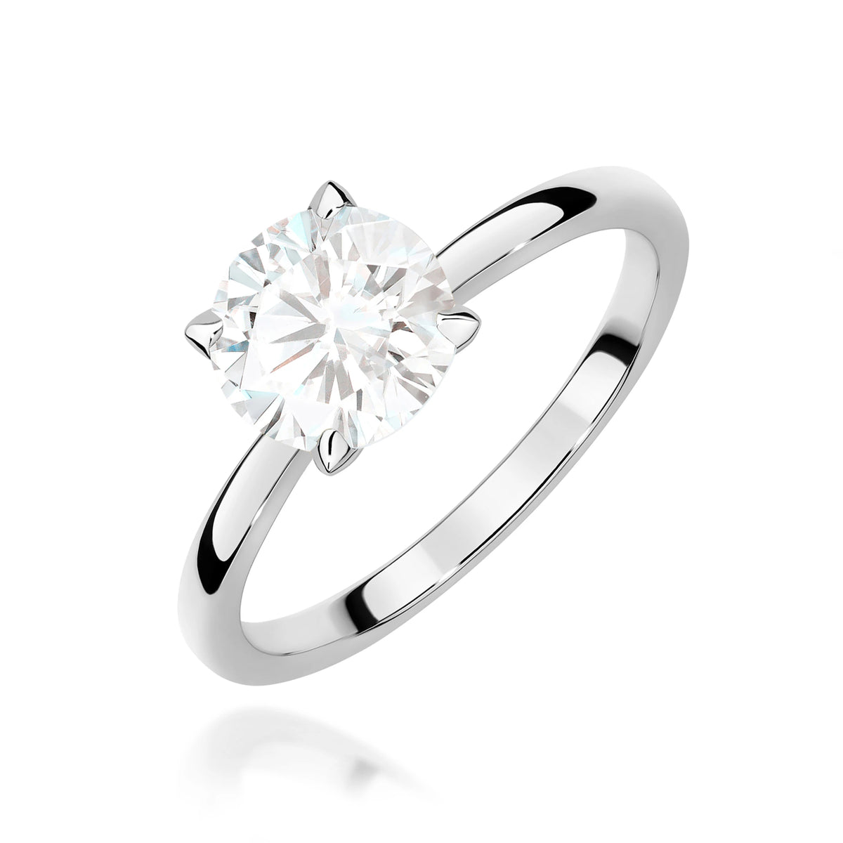 Ring aus Weißgold – Labordiamant Round/Brilliant, 1,50 ct