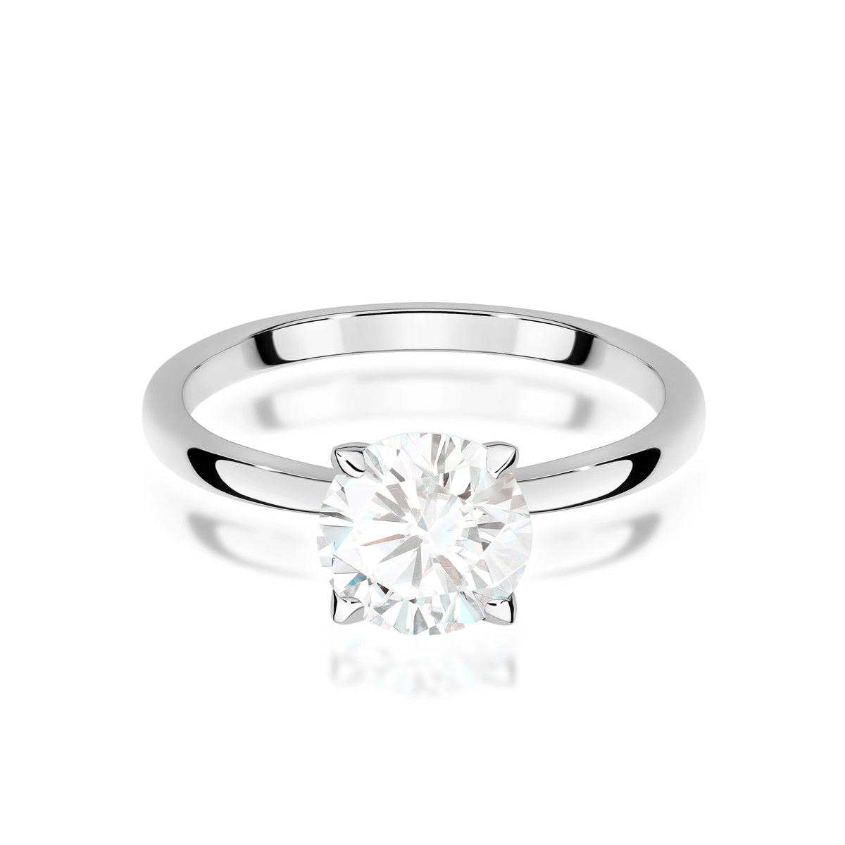 Ring aus Weißgold – Labordiamant Round/Brilliant, 1,50 ct
