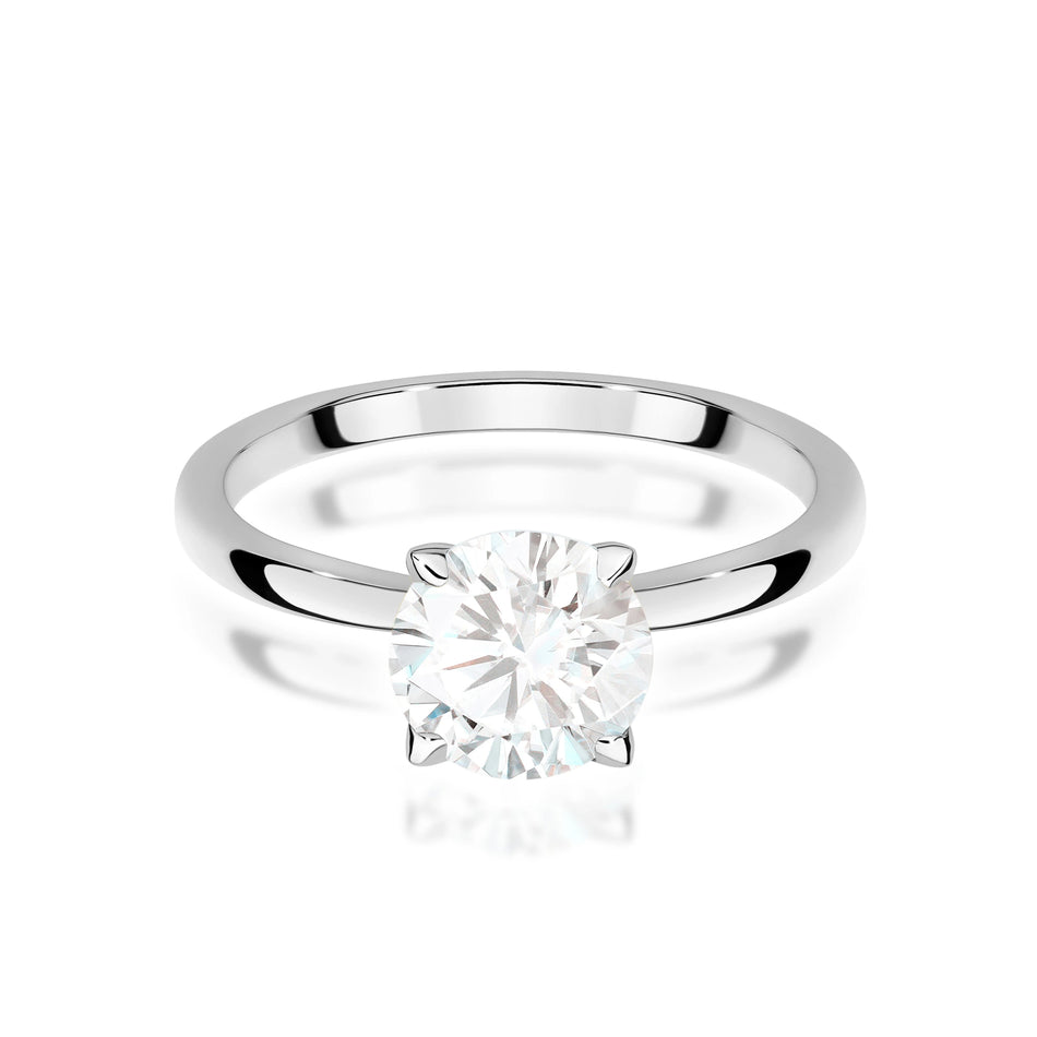 White Gold Ring with Round 1,50ct Lab-grown Diamond