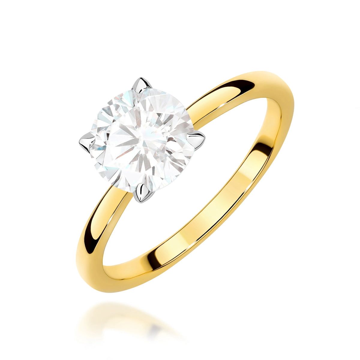 Ring aus Gelbgold – Labordiamant Round/Brilliant, 1,50 ct
