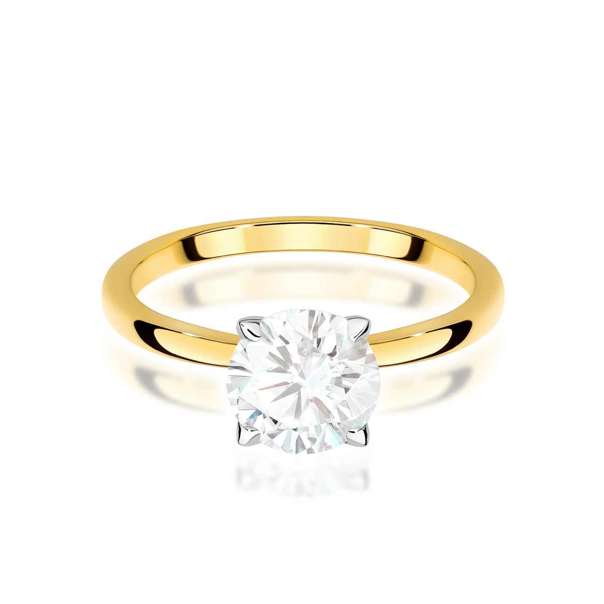 Ring aus Gelbgold – Labordiamant Round/Brilliant, 1,50 ct