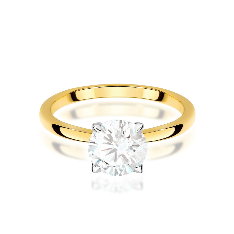 Ring aus Gelbgold – Labordiamant Round/Brilliant, 1,50 ct