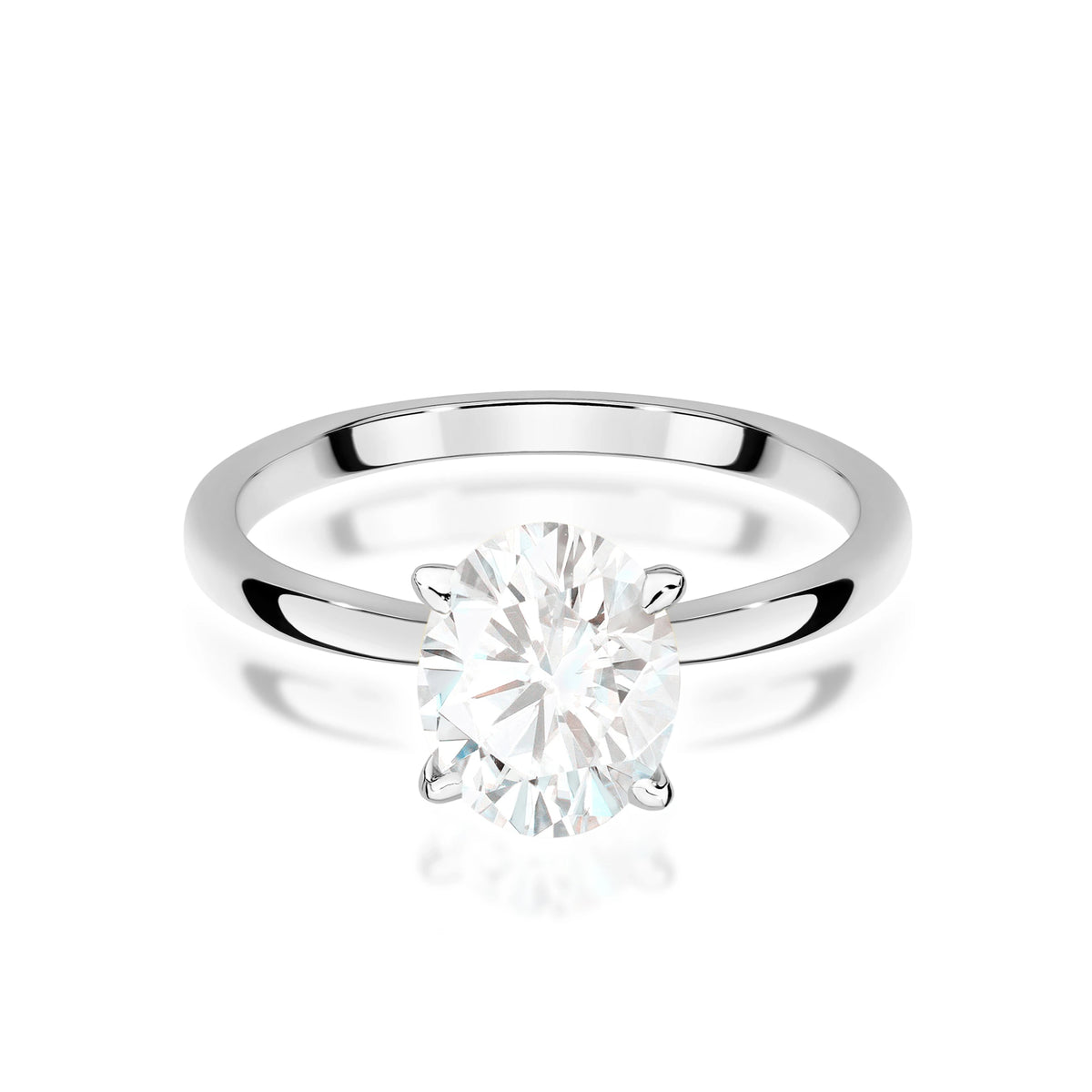 Ring aus Weißgold mit Labordiamant 1,50 ct Oval