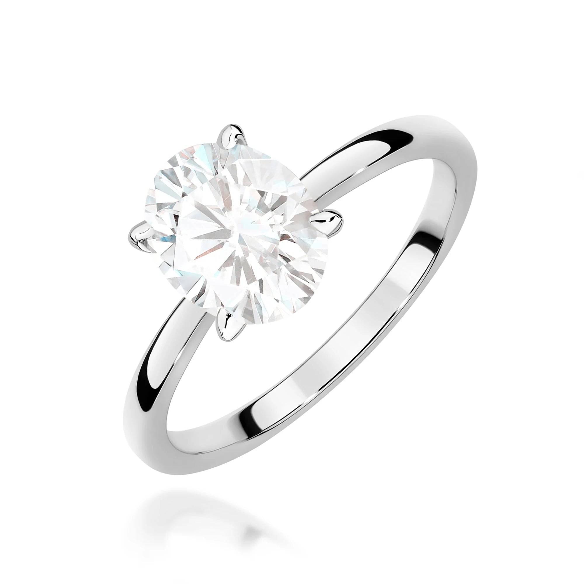 GREMARI White Gold engagement ring with Oval 1.00 ct Lab-grown Diamond