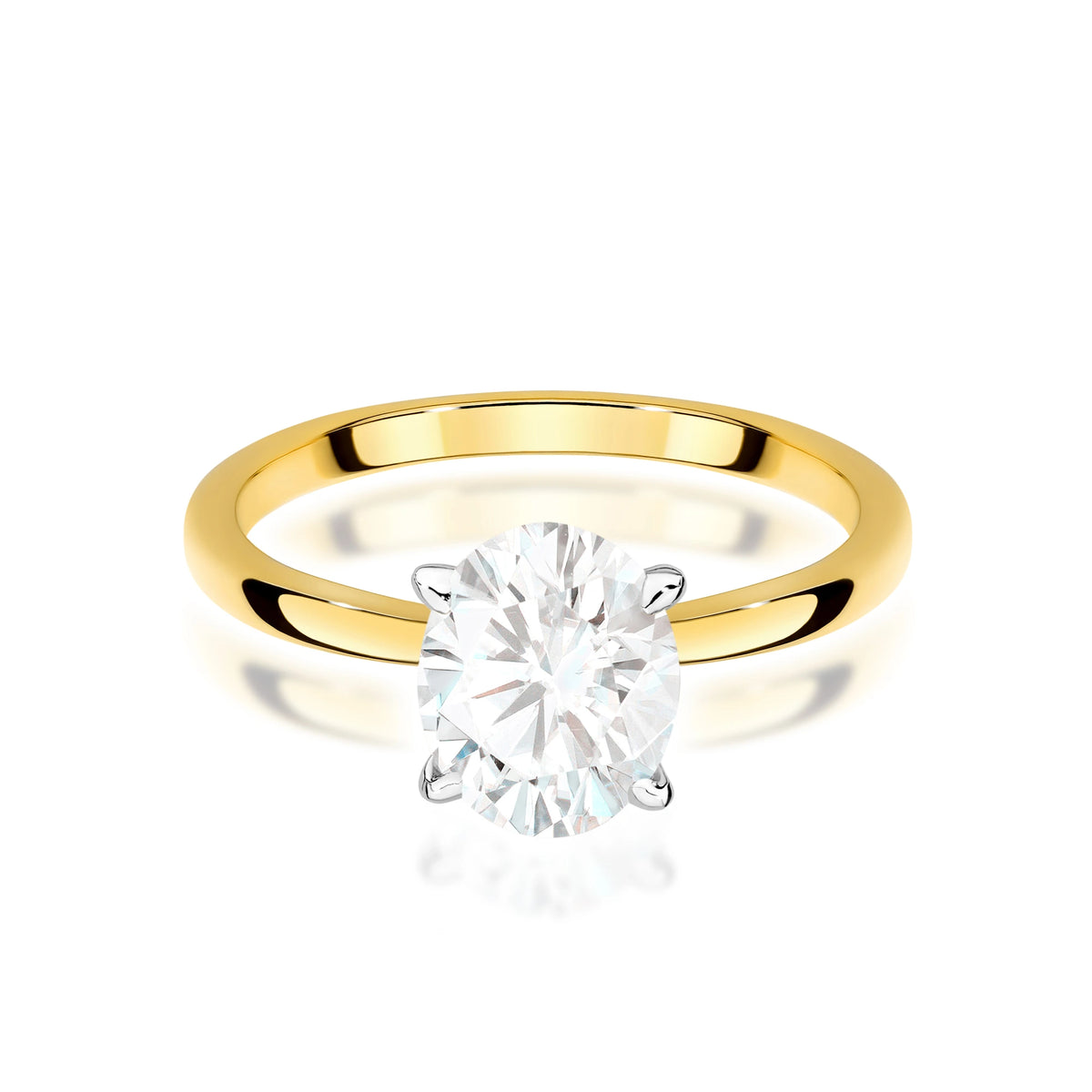 Ring aus Gelbgold mit Labordiamant 1,50 ct Oval