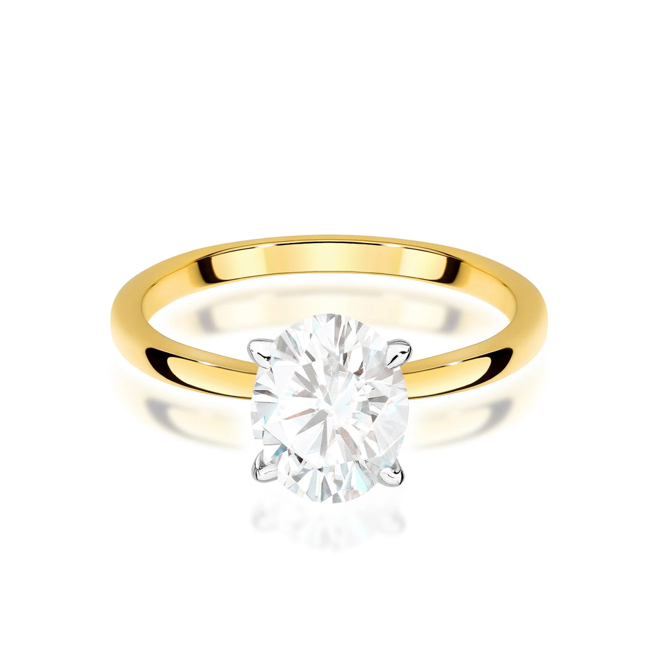 Yellow Gold Ring with Oval 1,50ct Lab-grown Diamond
