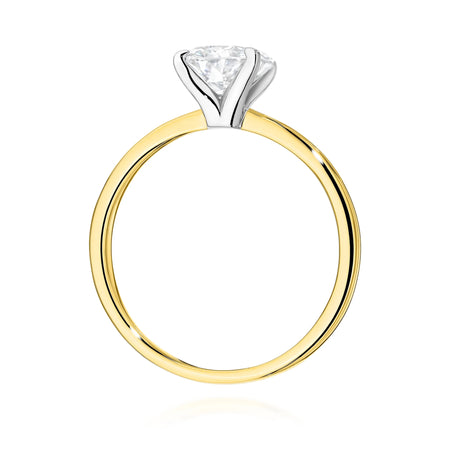 GREMARI 14K (585) Yellow Gold engagement ring with Oval 1.00 ct Lab-grown Diamond