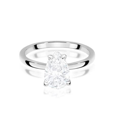 White Gold engagement ring with Pear 1.00 ct Lab-grown Diamond by GREMARI, 14K (585) gold