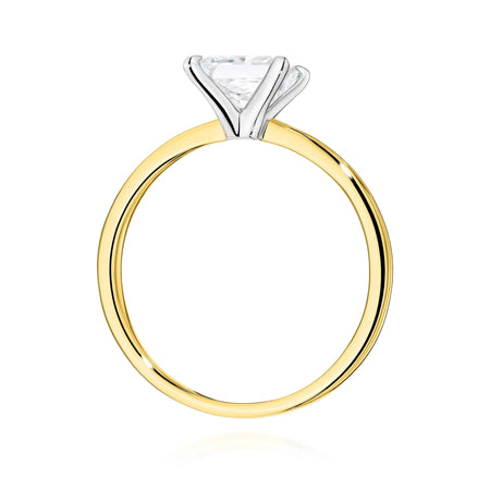 GREMARI 14K (585) Yellow Gold engagement ring with Princess 1.00 ct Lab-grown Diamond