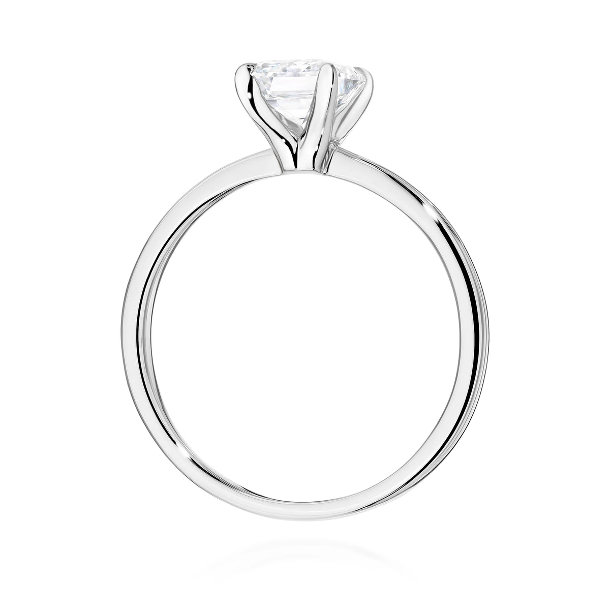Ring aus Weißgold – Labordiamant Emerald, 1,50 ct