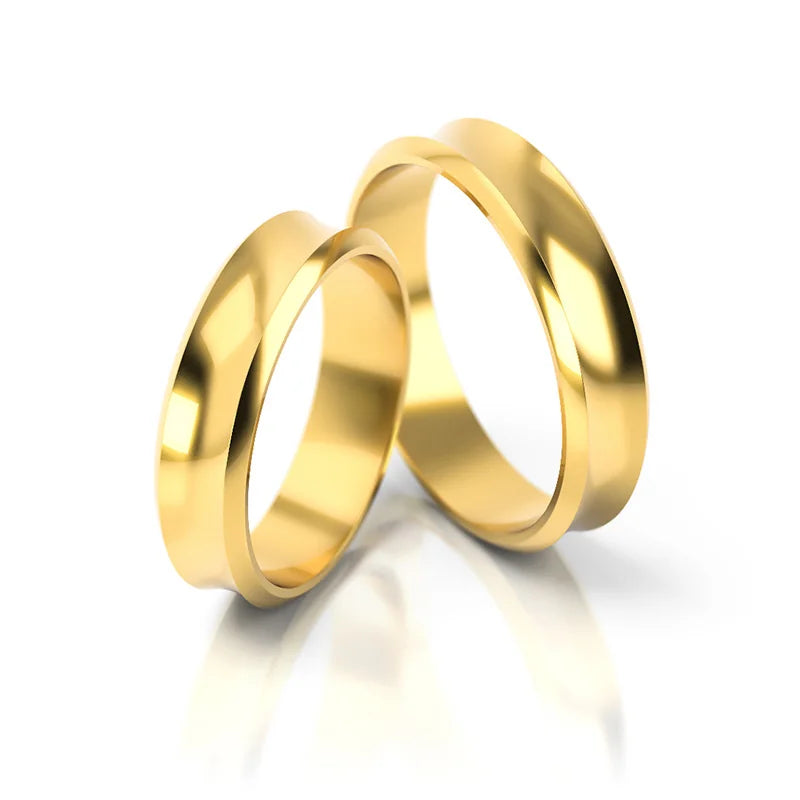 Classic Gold Wedding Bands Rings 5mm