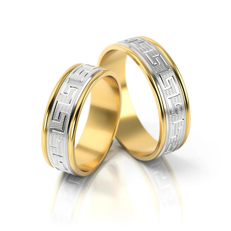 Zweifarbige Gold Eheringe 6mm