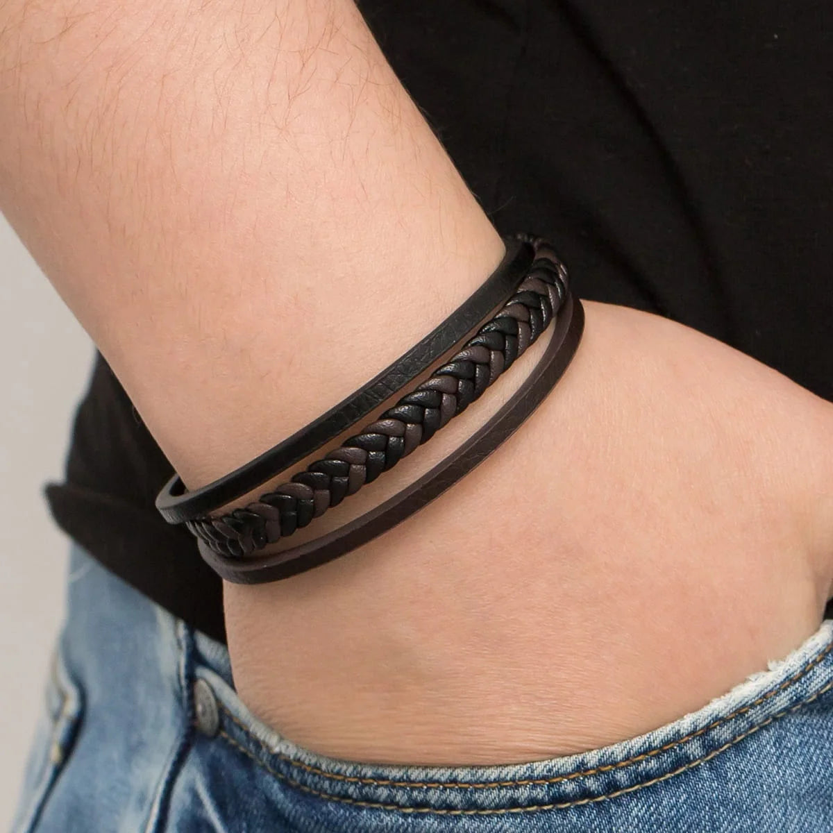 Herren-Lederarmband-bs016