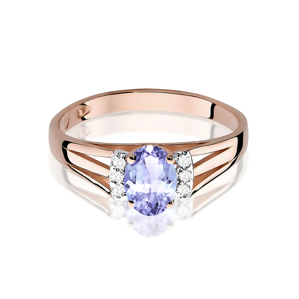 Gold Ring with 0.40ct Tansanit and Diamonds