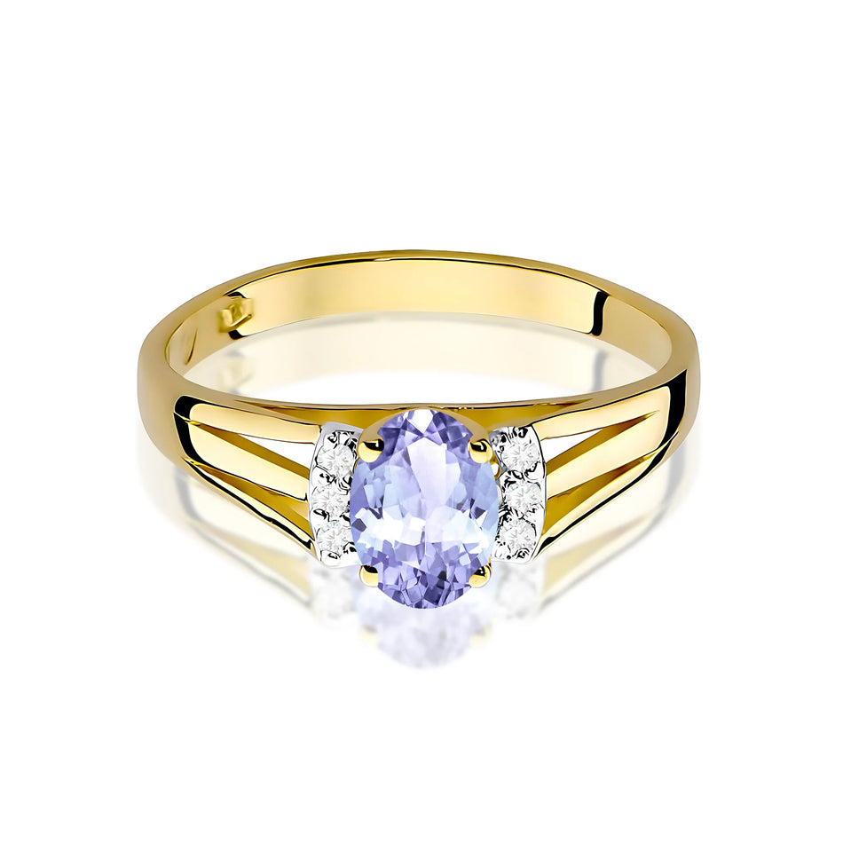 Gold Ring with 0.40ct Tansanit and Diamonds